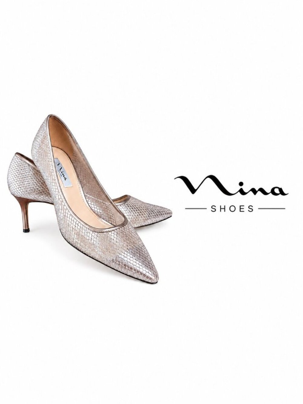 NINA SILVER SHOES Pointed Toe Pump